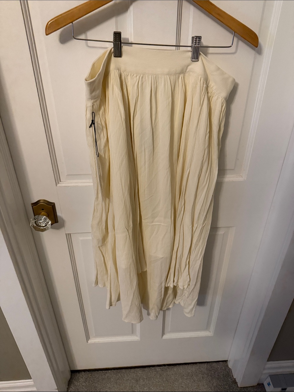 Express Women's Cream Flowing Midi Skirt